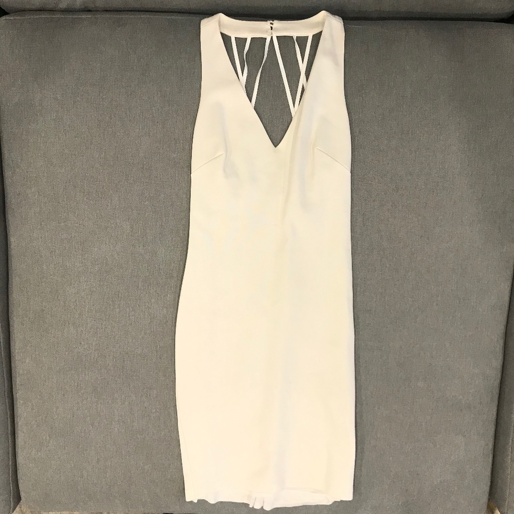 BEBE Deep V Midi Dress